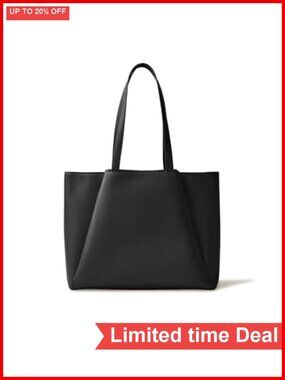 Large Vegan Leather Work Tote Bag for Women with Padded Laptop Compartment